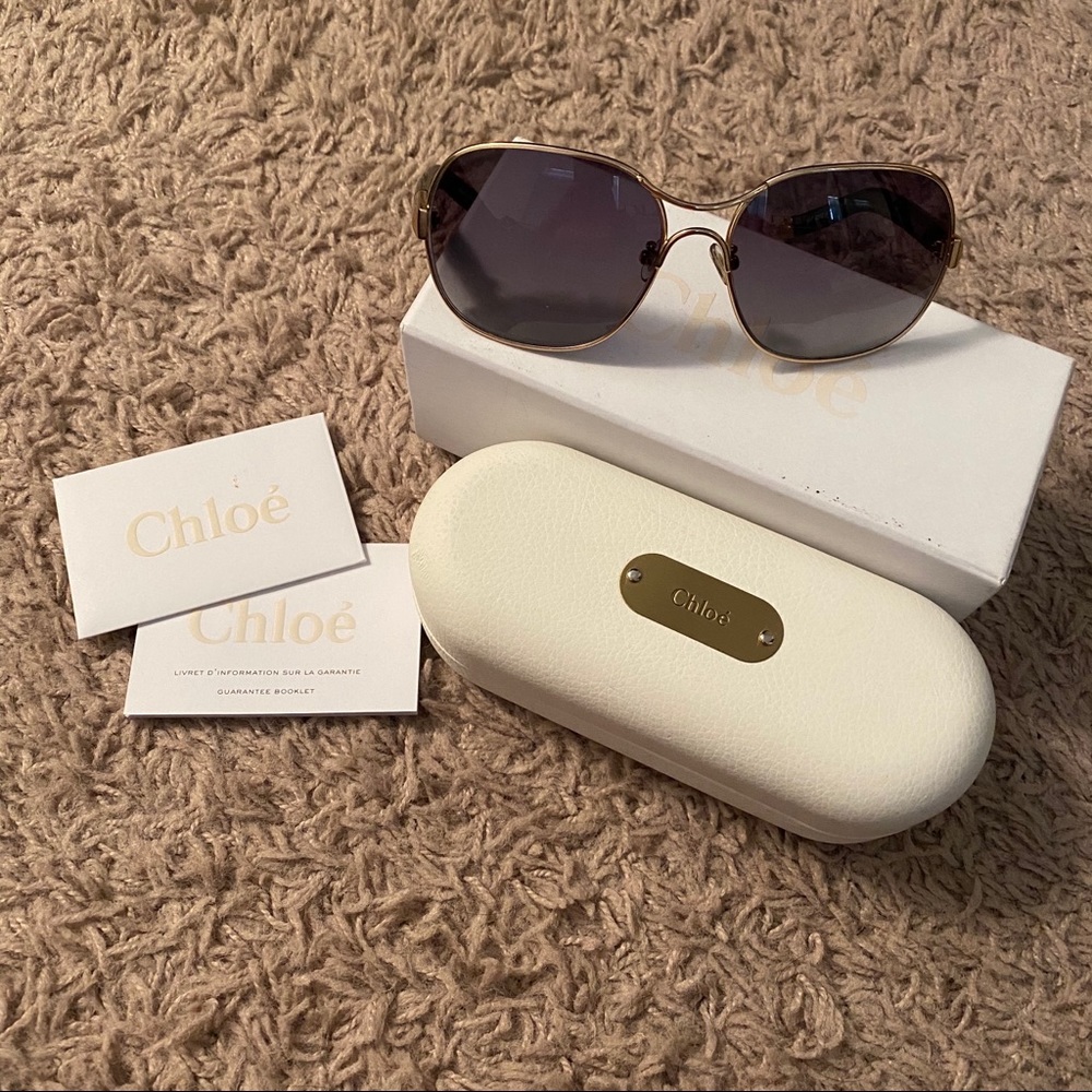 Chloe Gold Frame Sunglasses
